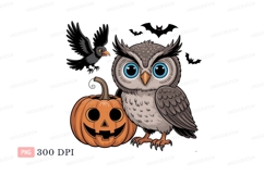 Owl pumpkin bird halloween spooky Product Image 1