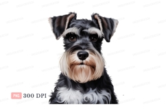 Miniature schnauzer portrait black background image Product Image 1