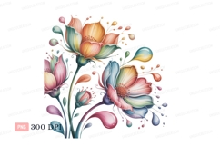 Colorful abstract floral design pastel petals Product Image 1