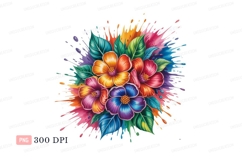 Vibrant floral splash flowers colorful Product Image 1