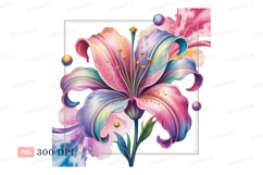 Colorful lily bloom with spherical accents flower pink Product Image 1