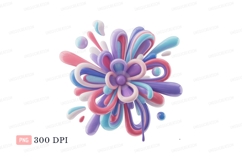 Abstract floral explosion pastel colors image Product Image 1