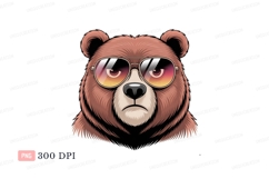 Cool bear wearing sunglasses aviator brown Product Image 1