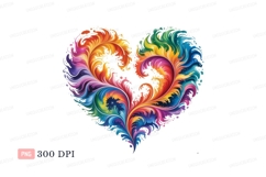 Colorful Heart Swirls abstract vibrant Product Image 1