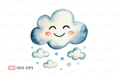 Happy smiling cloud raining small clouds weather Product Image 1