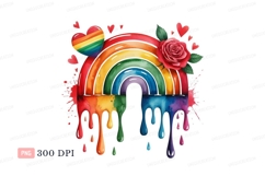 Dripping rainbow heart rose hearts image Product Image 1