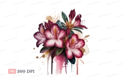 Pink purple floral watercolor splash image Product Image 1