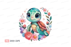 Cute turtle floral wreath flowers Product Image 1