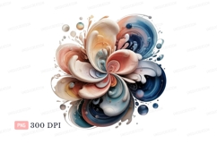Swirling liquid flower abstract fluid Product Image 1
