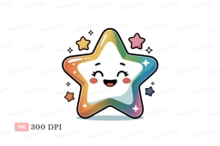 Happy rainbow star character cute Product Image 1