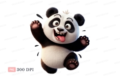 Cheerful cartoon panda waving hello playful happy Product Image 1