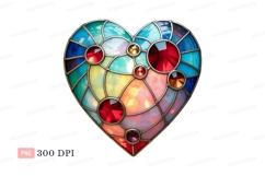 Colorful stained glass heart jewel image Product Image 1
