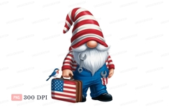 Patriotic gnome with tools and bird wrench Product Image 1