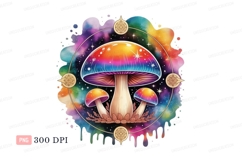 Psychedelic mushroom cosmic circle galaxy stars Product Image 1