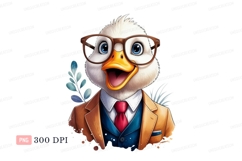 Anthropomorphic duck wearing glasses and suit animal Product Image 1