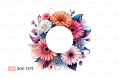 Colorful gerbera daisy floral wreath image Product Image 1