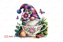 Gnome tea cup floral butterflies image Product Image 1