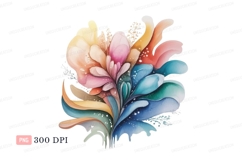 Abstract floral watercolor splash organic Product Image 1