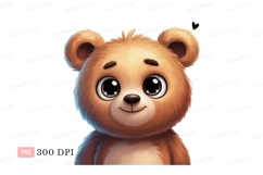 Adorable brown bear with big eyes fluffy cute Product Image 1