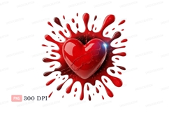 Red heart splash liquid blood Product Image 1
