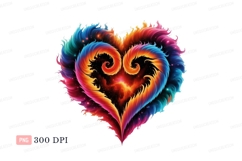 Fiery cosmic heart shape nebula swirls Product Image 1