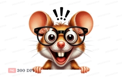 Cheerful rodent wearing glasses orange white Product Image 1