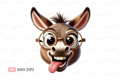 Funny donkey wearing glasses animal cartoon Product Image 1