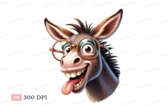 Funny donkey wearing glasses animal cartoon Product Image 1