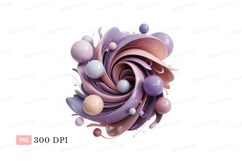 Swirling pastel spheres and liquid abstract background Product Image 1