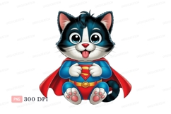 Cute kitten superhero costume blue Product Image 1