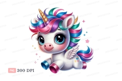 Cute winged unicorn with rainbow mane image Product Image 1