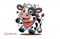 Cheerful cow wearing red bandana calf animal Product Image 1