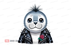 Punk seal with rose rock leather Product Image 1
