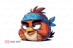Angry red bird bandana orange blue Product Image 1