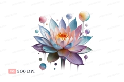 Pastel lotus flower with dripping petals and spheres Product Image 1