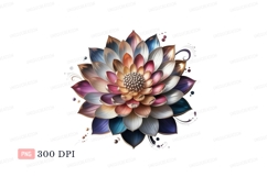 Colorful layered flower with metallic sheen petals Product Image 1