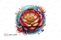 Vibrant exotic bloom with floating spheres flower Product Image 1