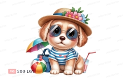 Adorable puppy beach vacation summer Product Image 1