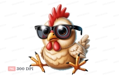 Cute chicken wearing sunglasses bird animal Product Image 1