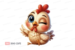 Winking chick with blue eyes chicken Product Image 1