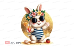 Cute bunny beach vacation summer drink Product Image 1