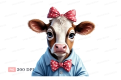 Adorable cow wearing bowties calf animal Product Image 1