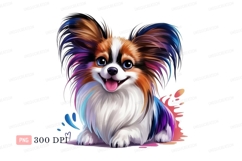 Fluffy dog with colorful ears blue Product Image 1