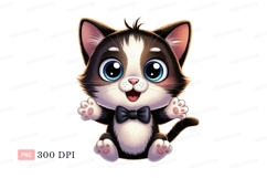 Cute black white kitten with blue eyes image Product Image 1