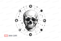 Skull celestial circle moon stars Product Image 1