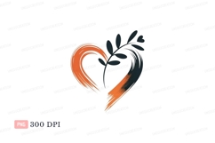 Orange dark heart branch leaves Product Image 1