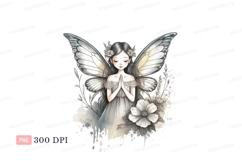 Praying fairy with wings and flowers ethereal Product Image 1