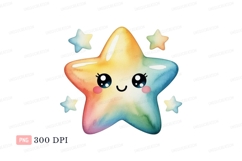 Rainbow star character cheerful cute Product Image 1