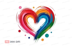 Colorful heart brush strokes paint Product Image 1