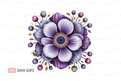 Purple blue flower with buds white Product Image 1